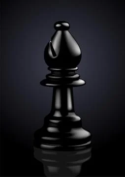 Chess Black Bishop - Vector Illustration Stock Illustration
