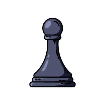 Chess black pawn vector flat isolated icon Stock Illustration
