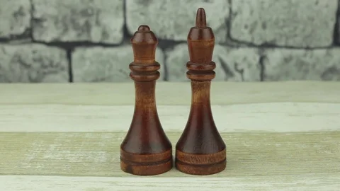 Chess black queen and black king Stock Footage 78333335