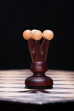Chess black queen on the board Stock Photos