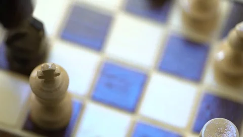 Chess. black queen eats white king Stock Footage 127051837