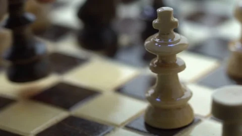 Chess. black queen eats white king. Stock Footage 127051849