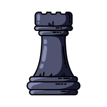 Chess black rook vector flat isolated icon Illustrazione stock