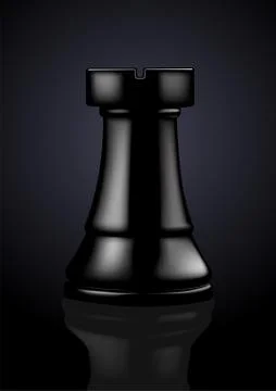 Chess Black Rook - Vector Illustration Stock Illustration