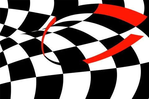 Chess black-white-red background with distortions. Abstract unusual creative  Stock Illustration