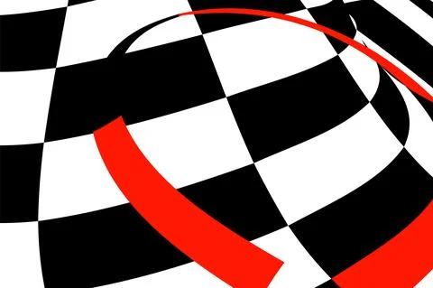 Chess black-white-red background with distortions. Abstract unusual creative  Stock Illustration
