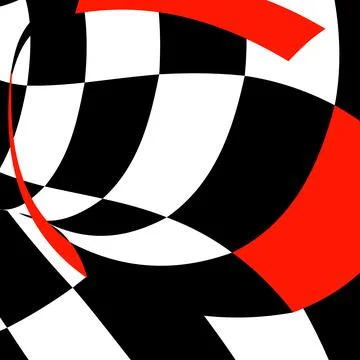 Chess black-white-red background with distortions. Abstract unusual creative  Stock Illustration