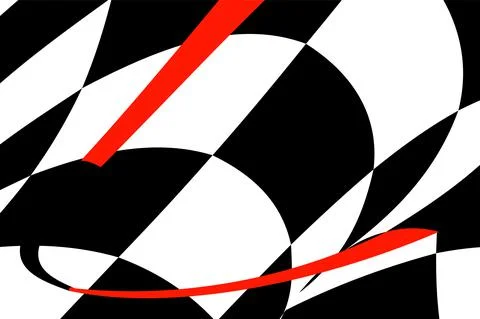Chess black-white-red background with distortions. Abstract unusual creative  Stock Illustration