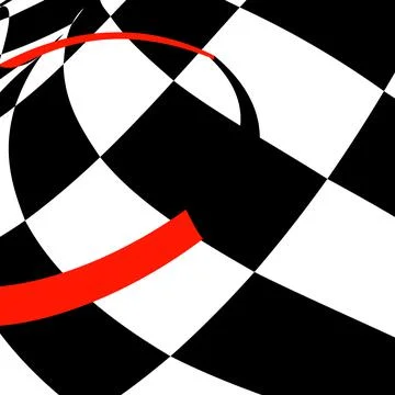 Chess black-white-red background with distortions. Abstract unusual creative  Stock Illustration