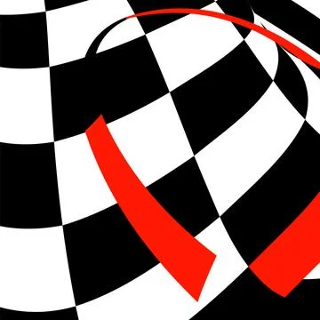 Chess black-white-red background with distortions. Abstract unusual creative  Stock Illustration