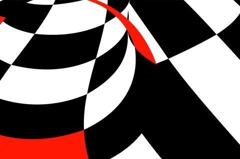 Chess black-white-red background with distortions. Abstract unusual creative  Stock Illustration