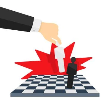 Chess board and human Stock Illustration
