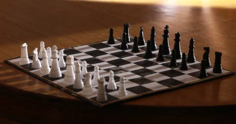 Chess Board And Pieces Close Up Stock Footage 260026239