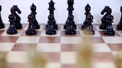 Chess Board and Pieces. Closeup Stock Footage 49647635