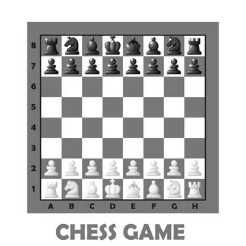 Chess board and set chess figures for 2D game UI Stock Illustration