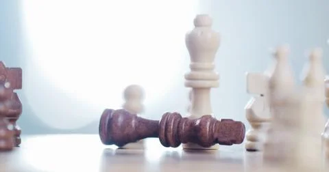 Chess, board and win with checkmate for challenge, problem solving and stra.. Stock Photos