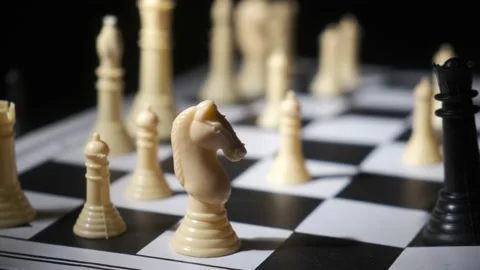 Chess board is being played Stock Footage 131429446