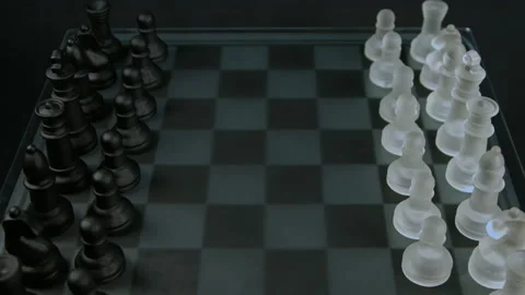 Chess board black and white top shot in dark moody setting pt 7 of 7 Stock Footage 149746598