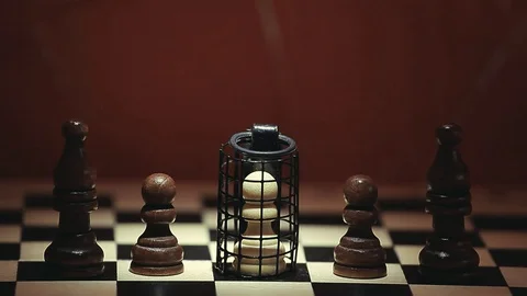 Chess board cage sharp wall Stock Footage 114605849