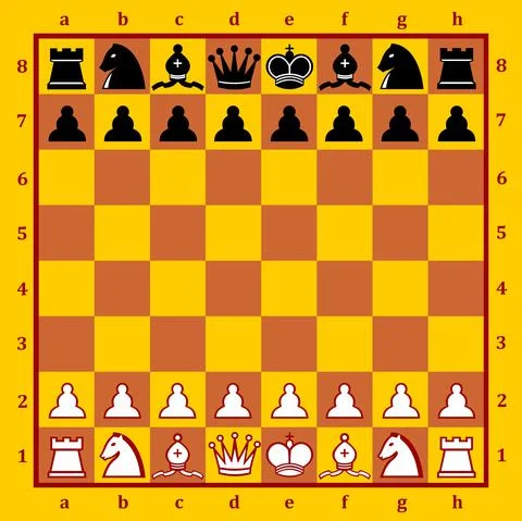 Chess board with chess pieces vector illustration Stock Illustration
