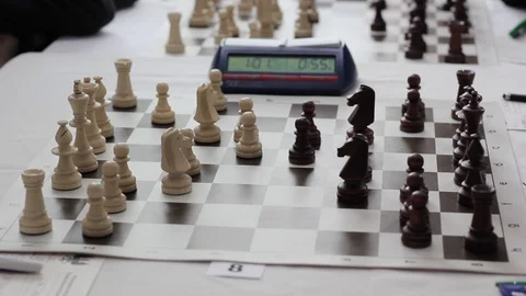 Chess board close-up Stock Footage 92016228
