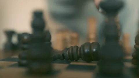 Chess Board Fallen King Stock Footage 284880507