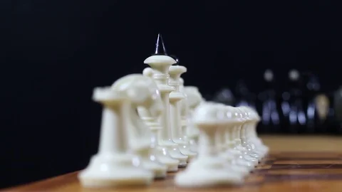Chess board with figures Stock Footage 77278866