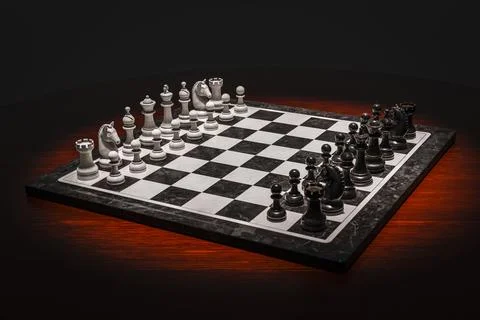 Chess board with figures Stock Illustration