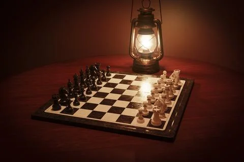 Chess board with figures Stock Illustration