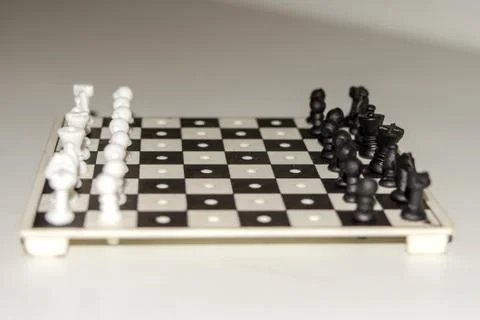 Chess board with figures on isolate white background. 스톡 사진