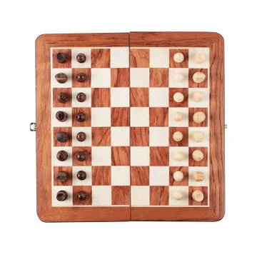 Chess board with figures isolated over white background Stock Photos