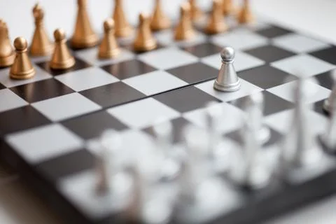 Chess board with figures 库存照片