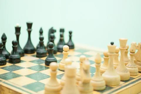 Chess board with figures Foto stock