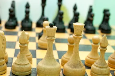 Chess board with figures Foto stock