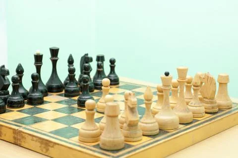 Chess board with figures Foto stock