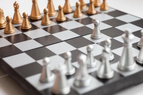 Chess board with figures Foto stock