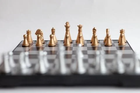 Chess board with figures Foto stock