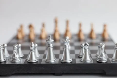 Chess board with figures Foto stock