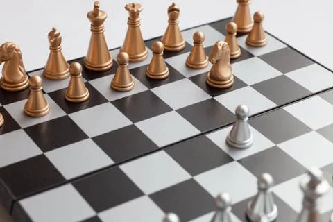 Chess board with figures 库存照片