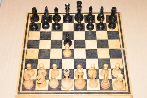Chess board with figures Foto stock