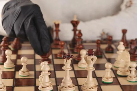Chess board with figures Stock Photos