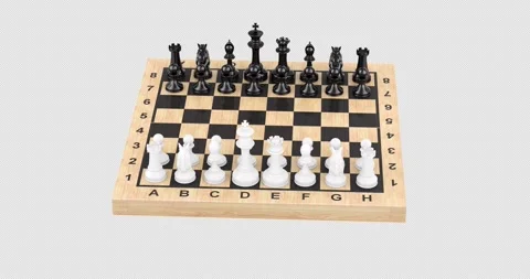 Chess board with figures, rotation animation, seamlessly loopable. 3D rende.. Stock Footage 291337368