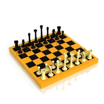 Chess board with a full set of figures Stock Illustration
