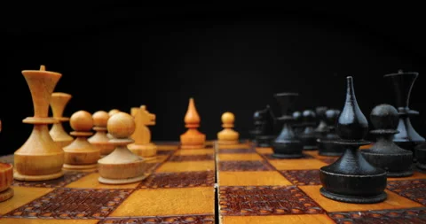 Chess board game and chess figures for ideas and competition and strategy Stock Footage 150241565
