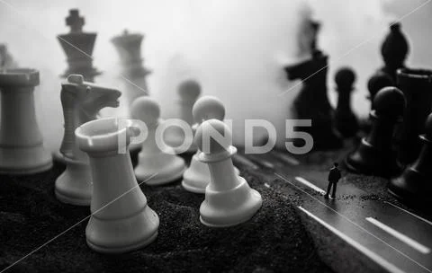 Chess board game concept of business ideas and competition and strategy ideas Stock Photos