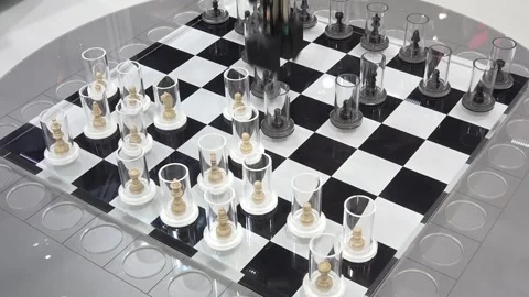 Chess board game with motion control technology Stock Footage 89509548