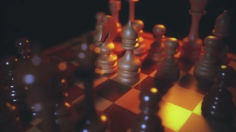 Chess Board Game Play v3 4k Stock Footage 145657147