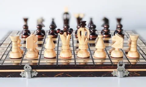 Chess board before gameplay Stock Photos