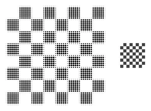 Chess Board Halftone Dot Icon Illustrazione stock