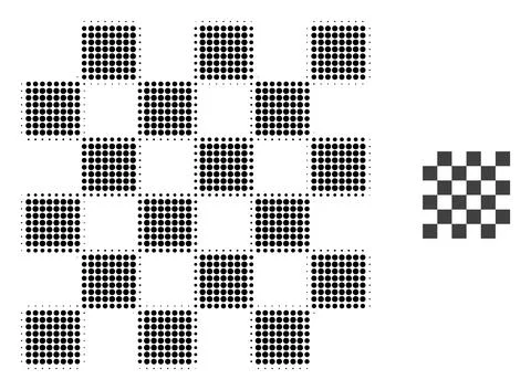 Chess Board Halftone Dot Icon 스톡 일러스트